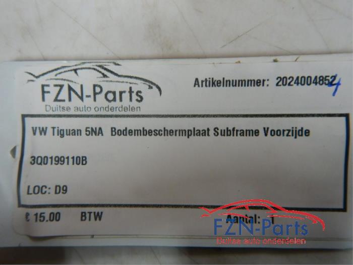 VW Tiguan 5NA Bodem beschermplaat Subframe voorzijde