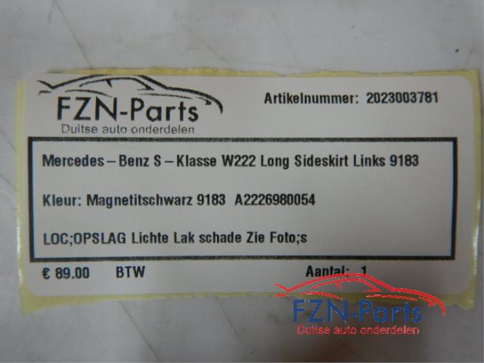Mercedes-Benz S-Klasse W222 Long Sideskirt Links 9183