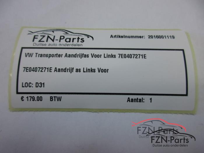 Aandrijfas links-voor Volkswagen Transporter (22724936)