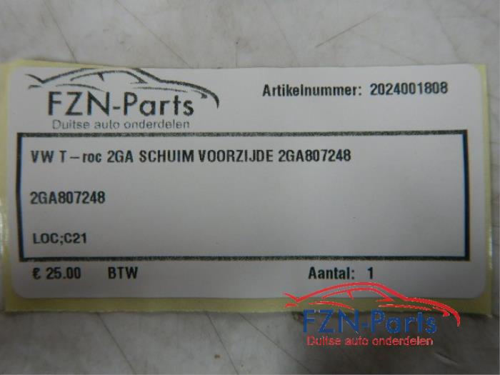 VW T-Roc 2GA Schuim Voorzijde
