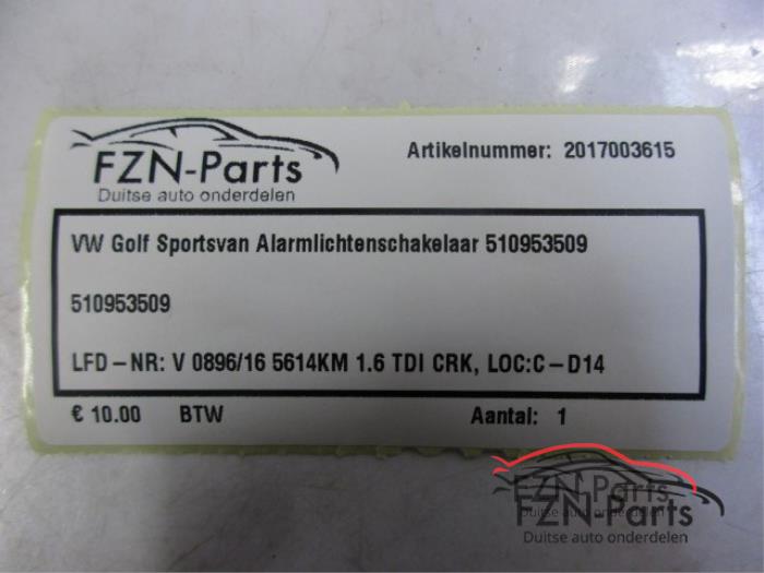 Paniekverlichtings Schakelaar Volkswagen Golf Sportsvan (22741765)