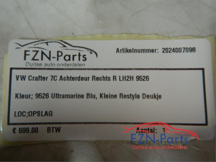 Portier 4Deurs rechts-achter Volkswagen Crafter (22723811)