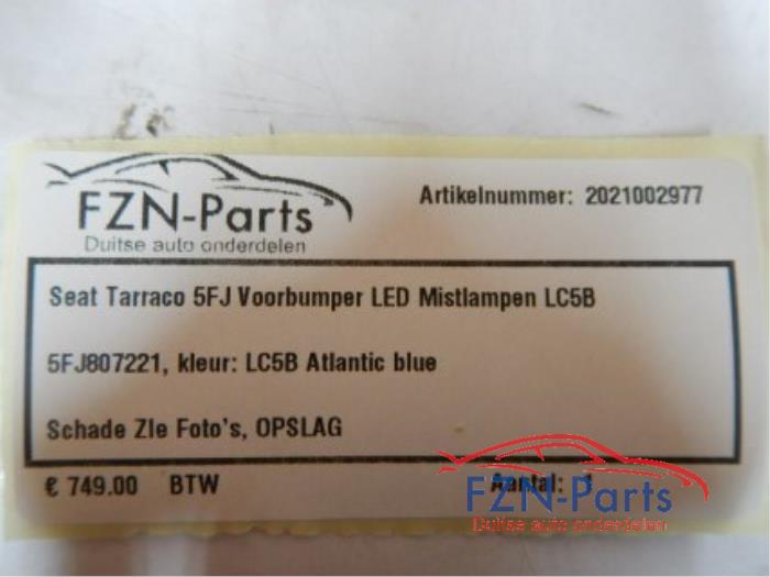 Seat Tarraco 5FJ Voorbumper LED Mistlampen LC5B 5FJ807221 Kleur:
