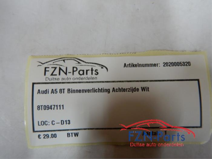Audi A5 8T Binnenverlichting Achterzijde Wit