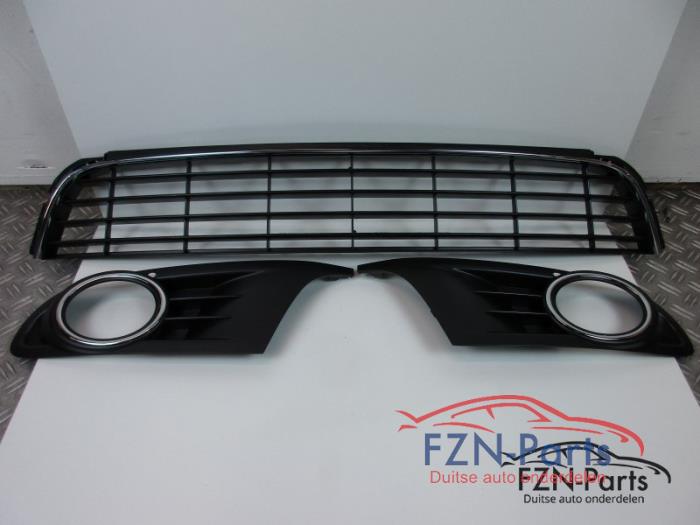 VW Golf 6 Chrome Inlegset Voorbumper ( Luchtroosters Grille )