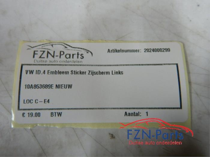 VW ID3 Embleem Sticker Zijscherm Links