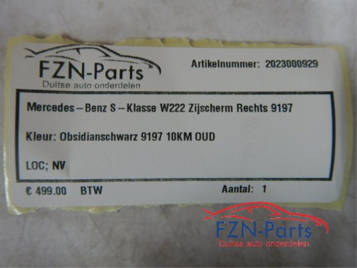 Mercedes-Benz S-Klasse W222 Spatscherm Zijscherm Rechts
