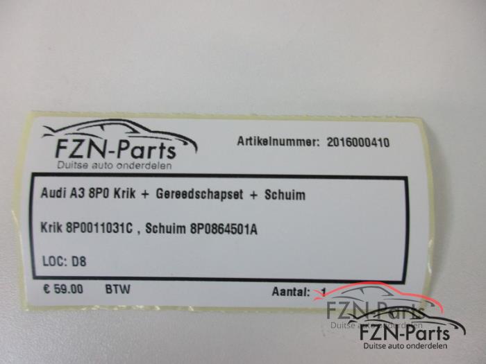 Audi A3 8P0 Krik + Gereedschapset + Schuim