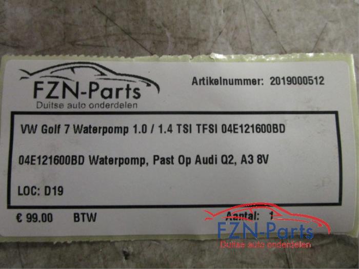 VW Golf 7 Waterpomp 1.0 / 1.4 TSI TFSI
