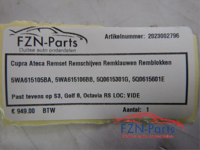 Remmenset compleet voor+achter Cupra Ateca (22738169)