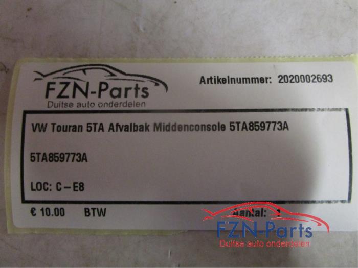 VW Touran 5TA Afvalbak Middenconsole