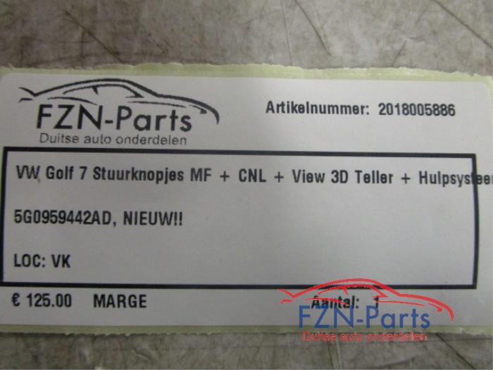 VW Golf 7 R R-Line / GTI / GTD Stuurknopjes MF+CNL +View 3D Teller + Hulpsysteem