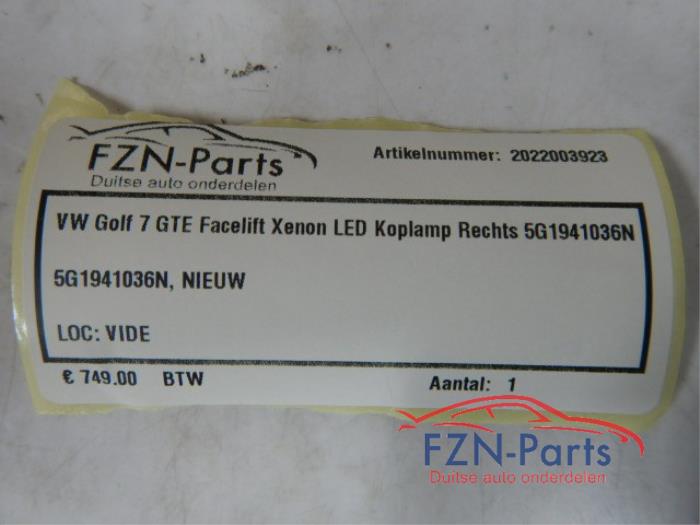VW Golf 7 GTE Facelift Xenon LED Koplamp Rechts
