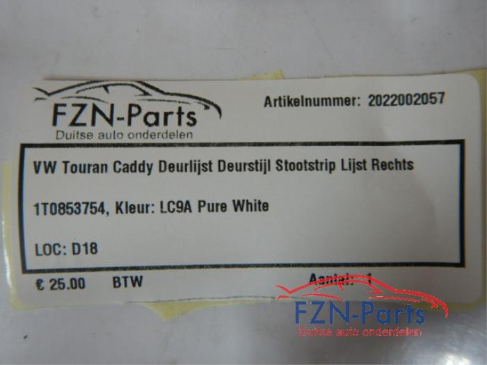 VW Touran Caddy Deurlijst Deurstijl Stootstrip Lijst Rechts