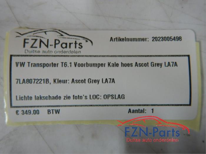 VW Transporter T6.1 Voorbumper Kale Hoes Ascot Grey LA7A 7
