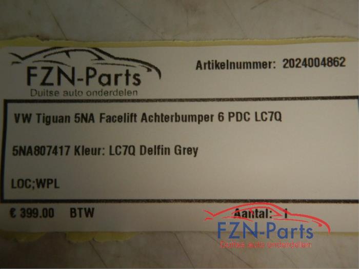 VW Tiguan 5NA Facelift Achterbumper 6PDC LC7Q 5NA807417
