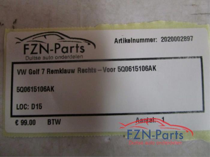 Remklauw (Tang) rechts-voor Volkswagen Golf (22732379)