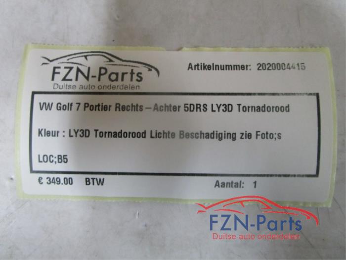 VW Golf 7 Portier Rechts-achter 5DRS LY3D