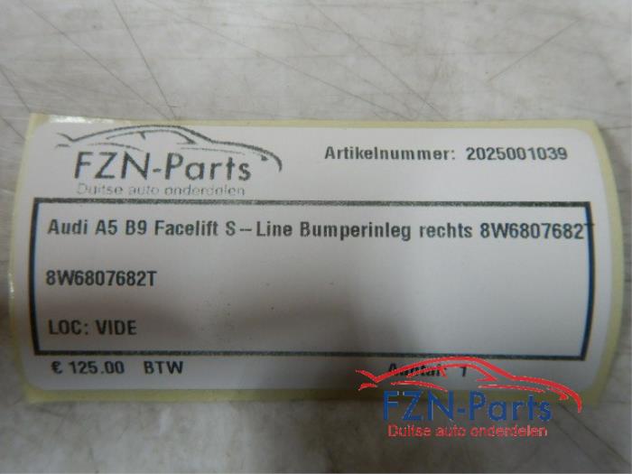 Audi A5 B9 Facelift S-Line Bumperinleg Rechts