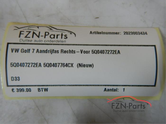 Aandrijfas rechts-voor Volkswagen Golf (22863082)