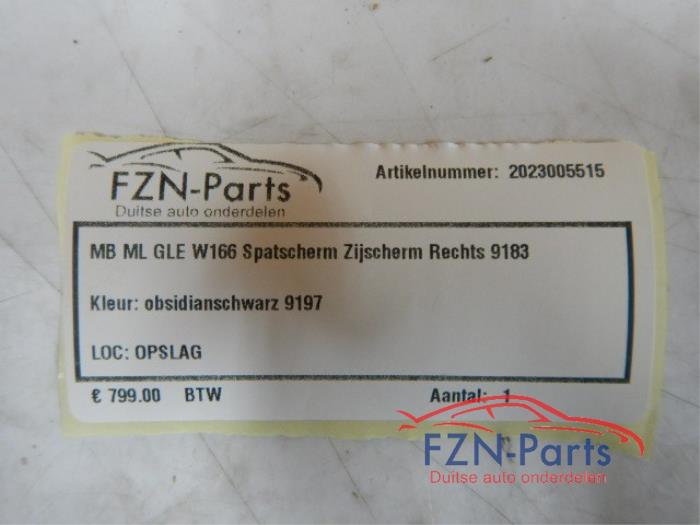 Mercedes Benz ML W166 Spatscherm Zijscherm Rechts