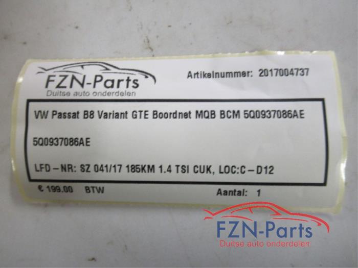 VW Passat B8 Variant GTE Boordnet MQB BCM