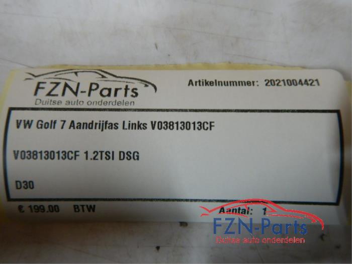 VW Golf 7 Aandrijfas Links