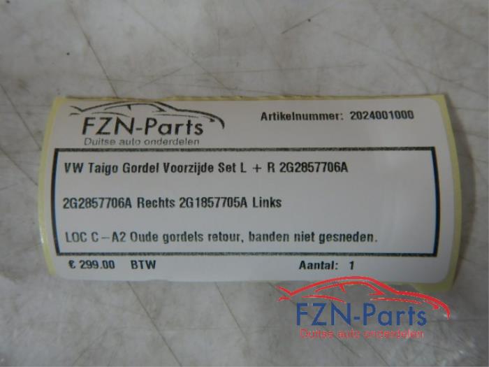 VW Taigo Gordel Voorzijde Set L+R