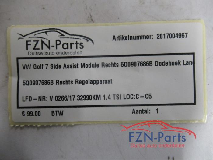 VW Golf 7 Side Assist Module Rechts