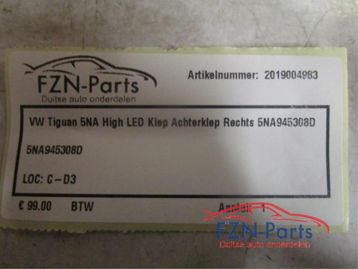 VW Tiguan High LED Klep Achterklep Rechts