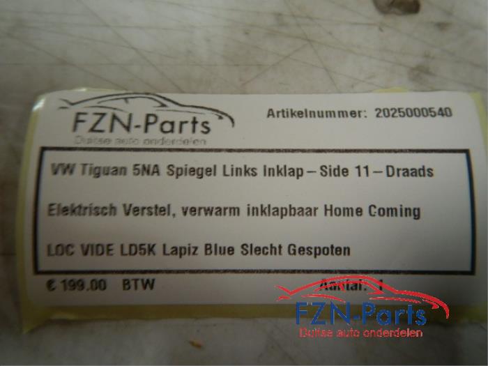 VW Tiguan 5NA Spiegel Links Inklapbaar Side-assist