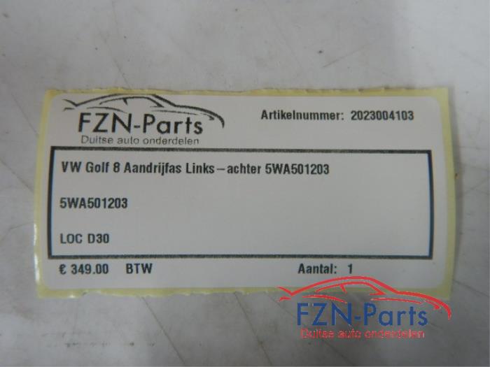 VW Golf 8 Aandrijfas Links-achter
