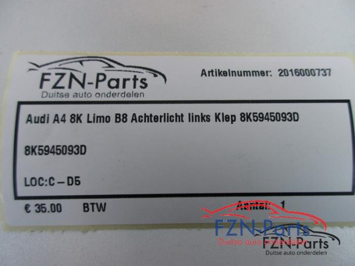 Audi A4 8K Limo B8 Achterlicht Links Klep