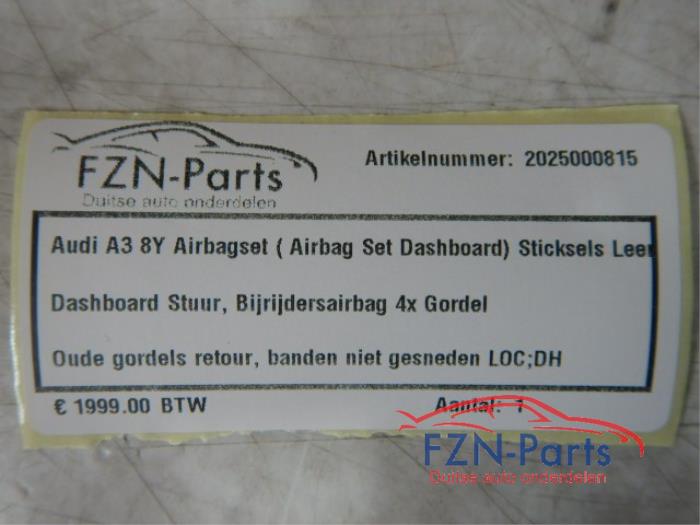 Audi A3 8Y Airbagset ( Airbag Set Dashboard) Leer