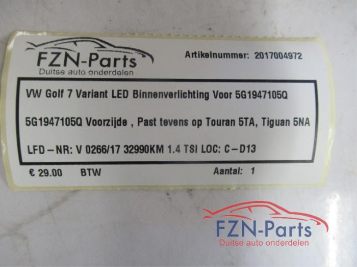 VW Golf 7 Variant LED Binnenverlichting Voor