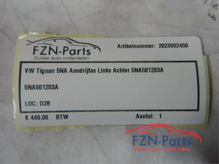 VW Tiguan 5NA Aandrijfas Links-Achter