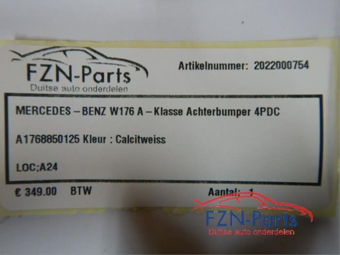 Mercedes-Benz W176 A-Klasse Achterbumper 4PDC Wit