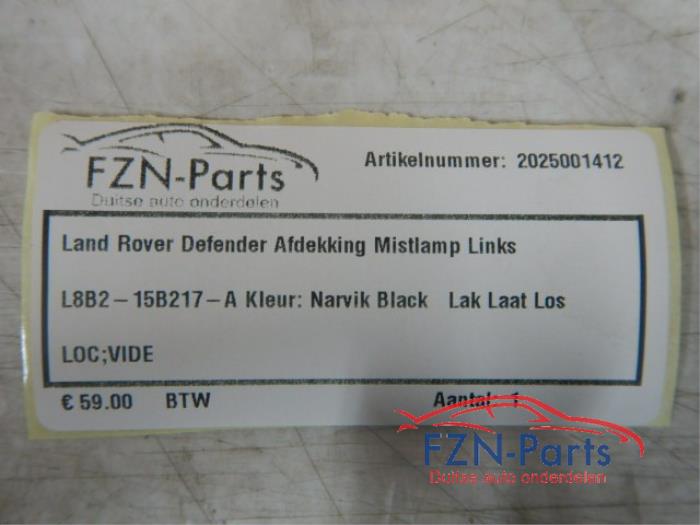 Land Rover Range Rover Afdekking Mistlamp Links