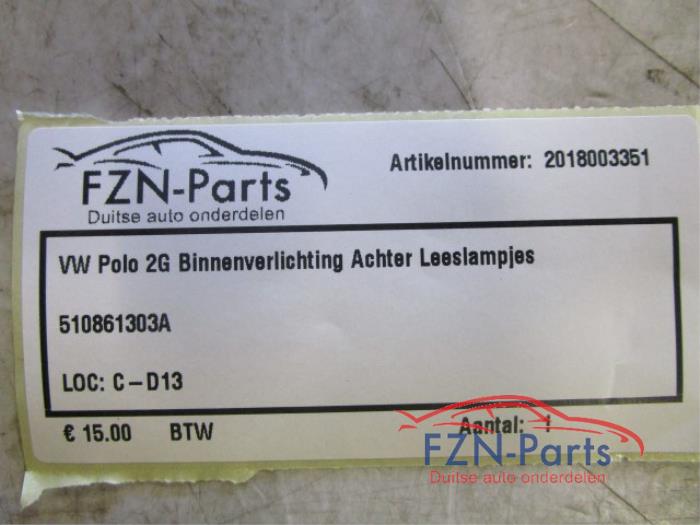 VW Polo 2G Binnenverlichting Achter Leeslampjes