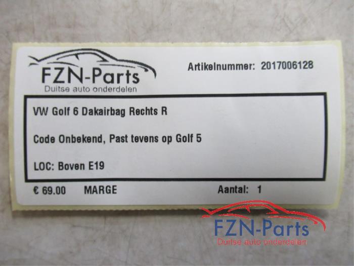 Airbag hemel rechts Volkswagen Golf (22730391)