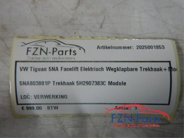 VW Tiguan 5NA Facelift Elektrisch Wegklapbare Trekhaak + Module