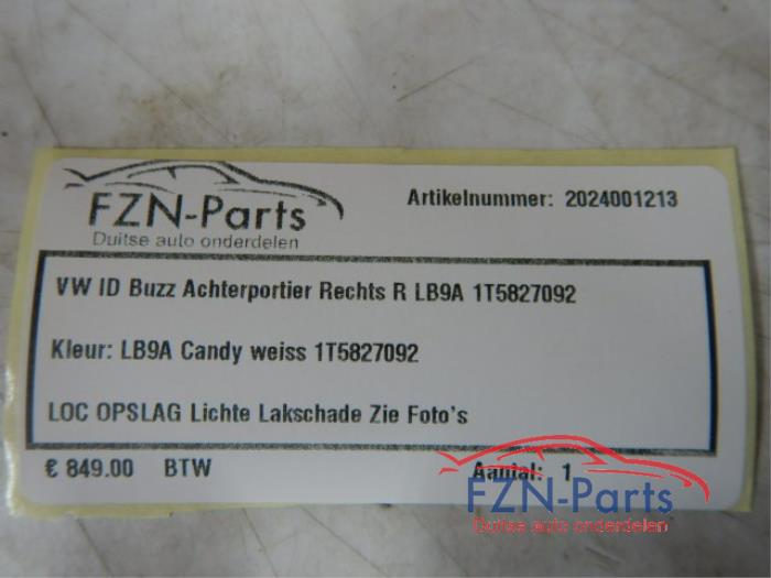 VW ID-Buzz Achterportier Rechts R LB9A