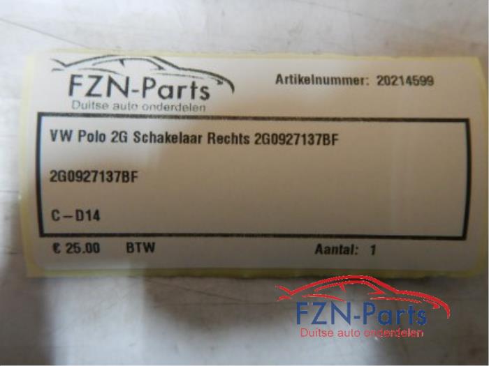 VW Polo 2G schakelaar rechts