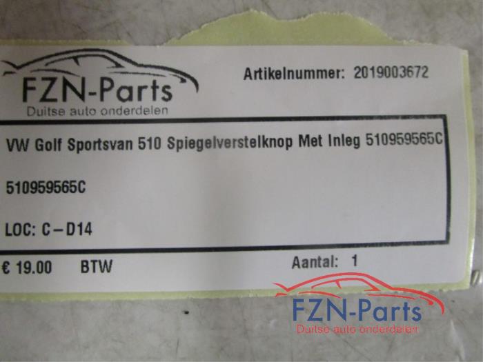 VW Golf Sportsvan 510 Spiegelverstelknop Met Inleg