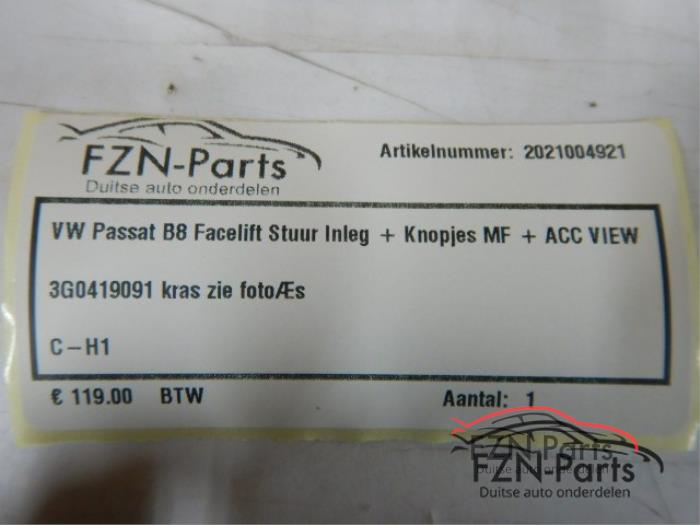 VW Passat B8 facelift stuur inleg+knopjes MF+ACC VIEW