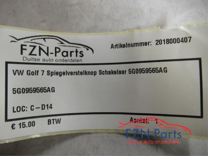 VW Golf 7 Spiegelverstelknop Schakelaar