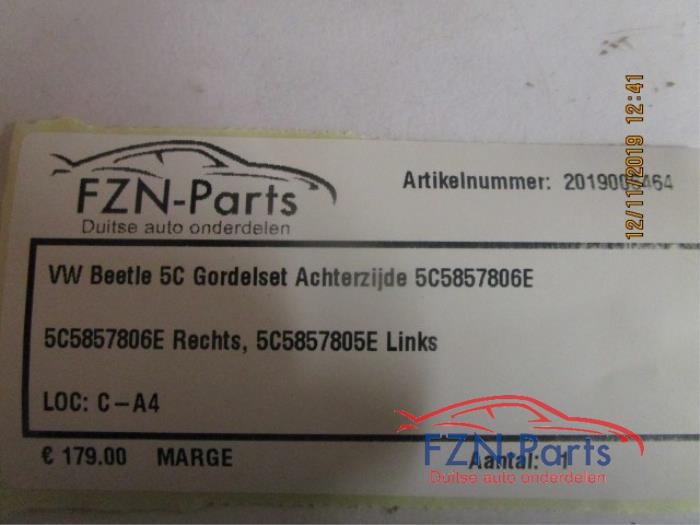 Veiligheidsgordel Set achter Volkswagen Beetle (22743763)