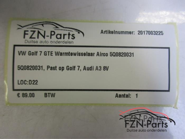 VW Golf 7 GTE Warmtewisselaar Airco