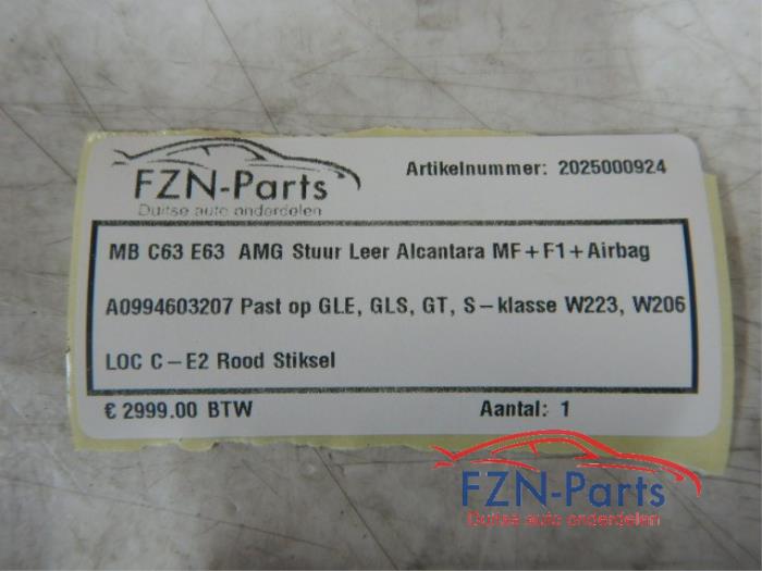 Mercedes-Benz C63 E63 AMG Stuur Leer Alcantara MF+F1+Airbag Rood stiksel