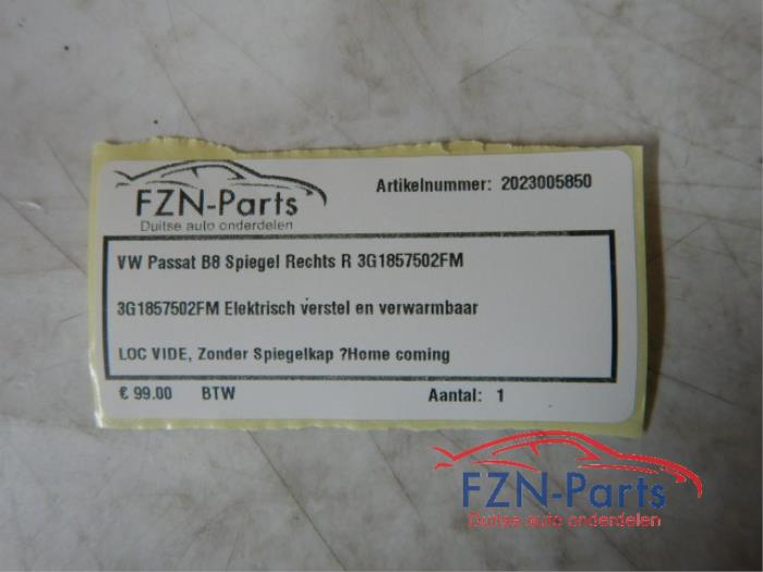VW Passat B8 Spiegel Rechts R